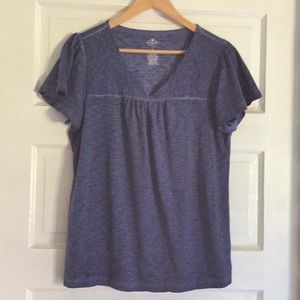 St Johns Bay Navy V-Neck T-Shirt Size M